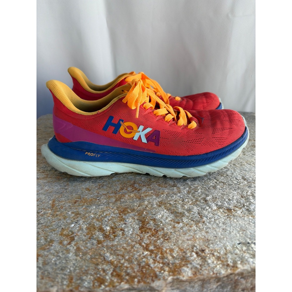 Hoka One One Mach 4 Fiesta Blazing Orange Mens Running Shoes 1113528 FBLN 8.5D